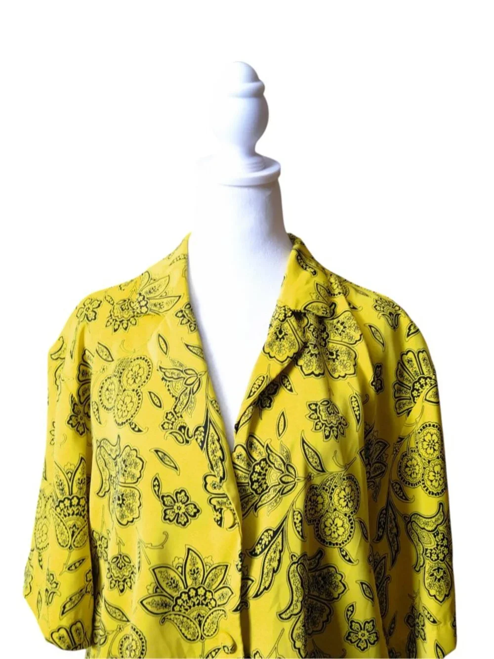 Saunders Collective x RTR Rox Floral Button Front Boxy Top Size 8 Yellow - Picture 2 of 8